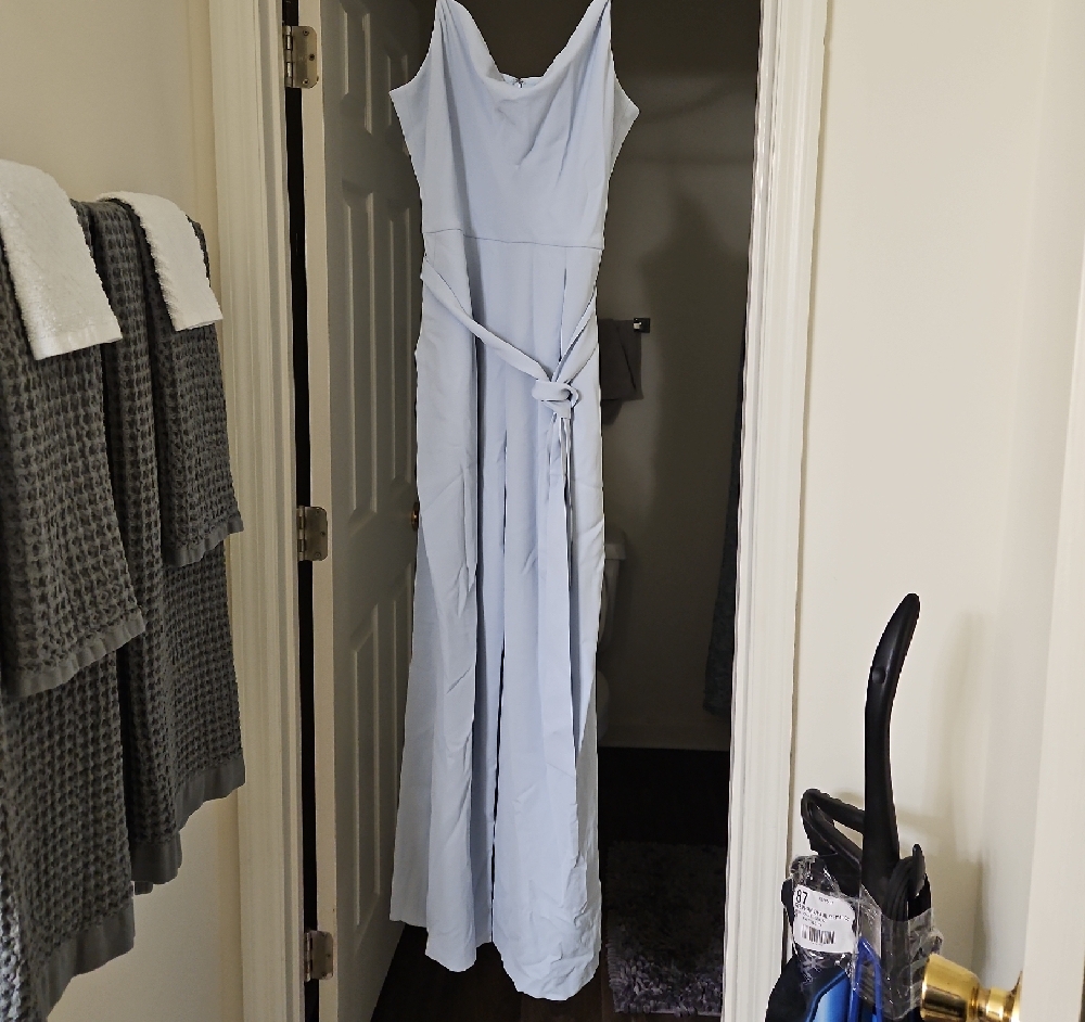 Soft Blue Maxi Sundress with Spaghetti Straps for Weddings